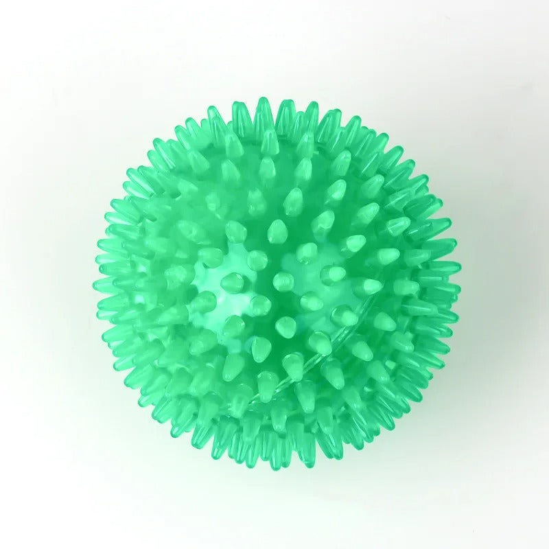 Spiky ball chew toy in yellow