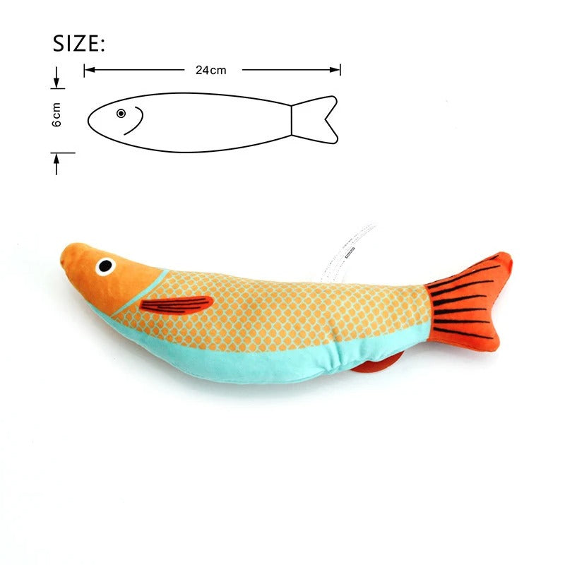 Catnip 3D fish cat toy in orange