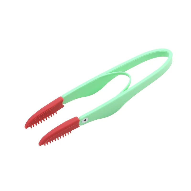 Cleaning around a dog's eyes with the tear stain comb
