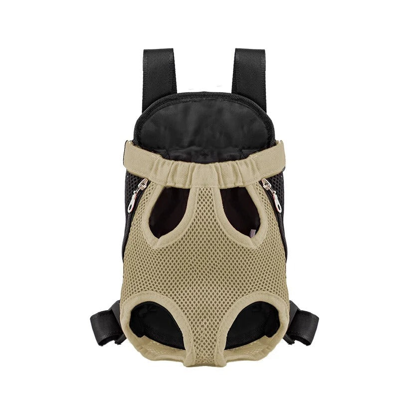 Dog carried in the outdoor carrier bag