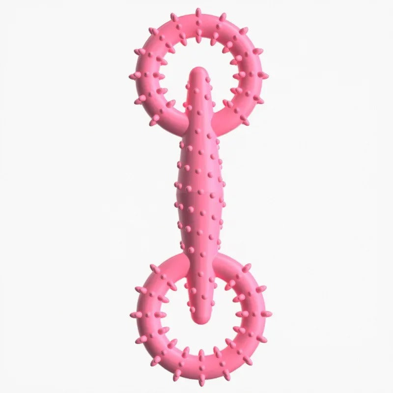 Puppy tug ring chew toy in pink