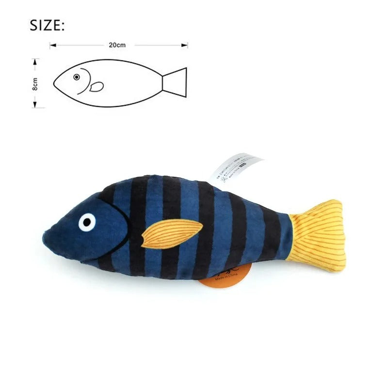 Catnip 3D fish cat toy in yellow-orange
