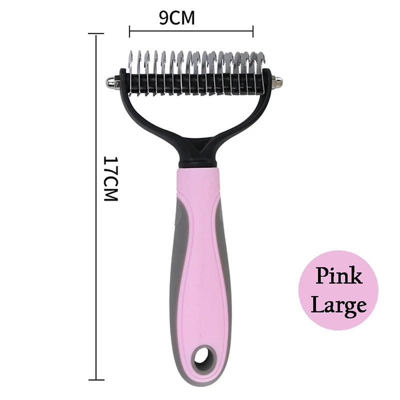 Rounded stainless steel edges of the de-shedding brush