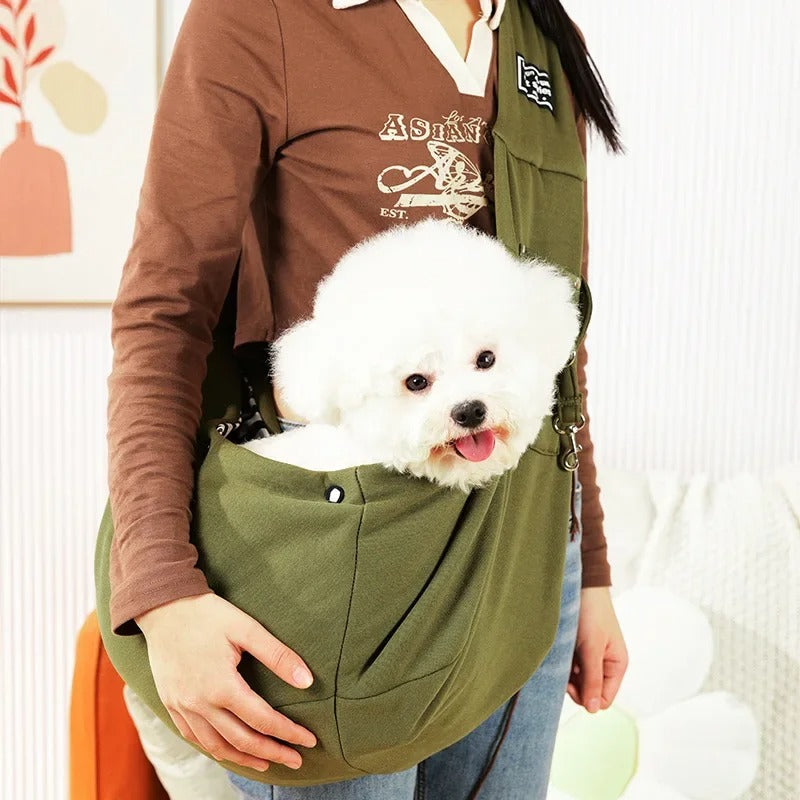 Comfort dog carrier bag in beige