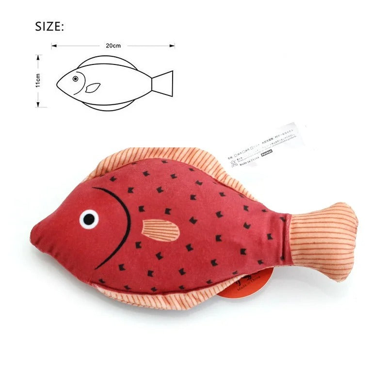 Catnip 3D fish cat toy in grey-blue