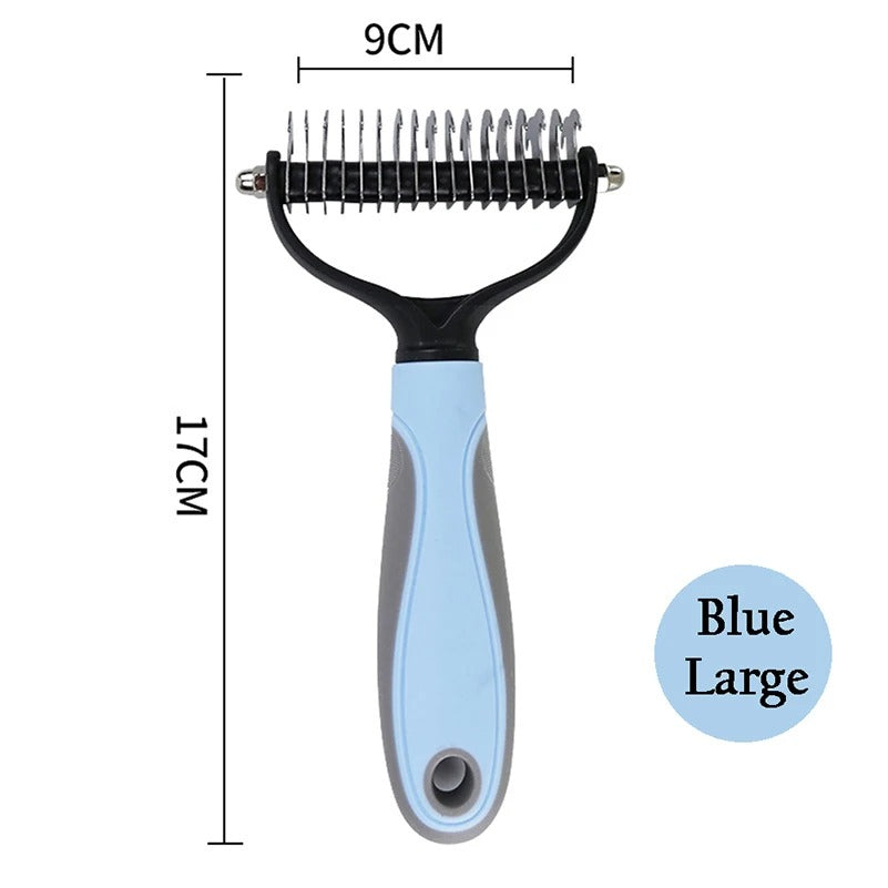 Close-up of the de-shedding brush teeth