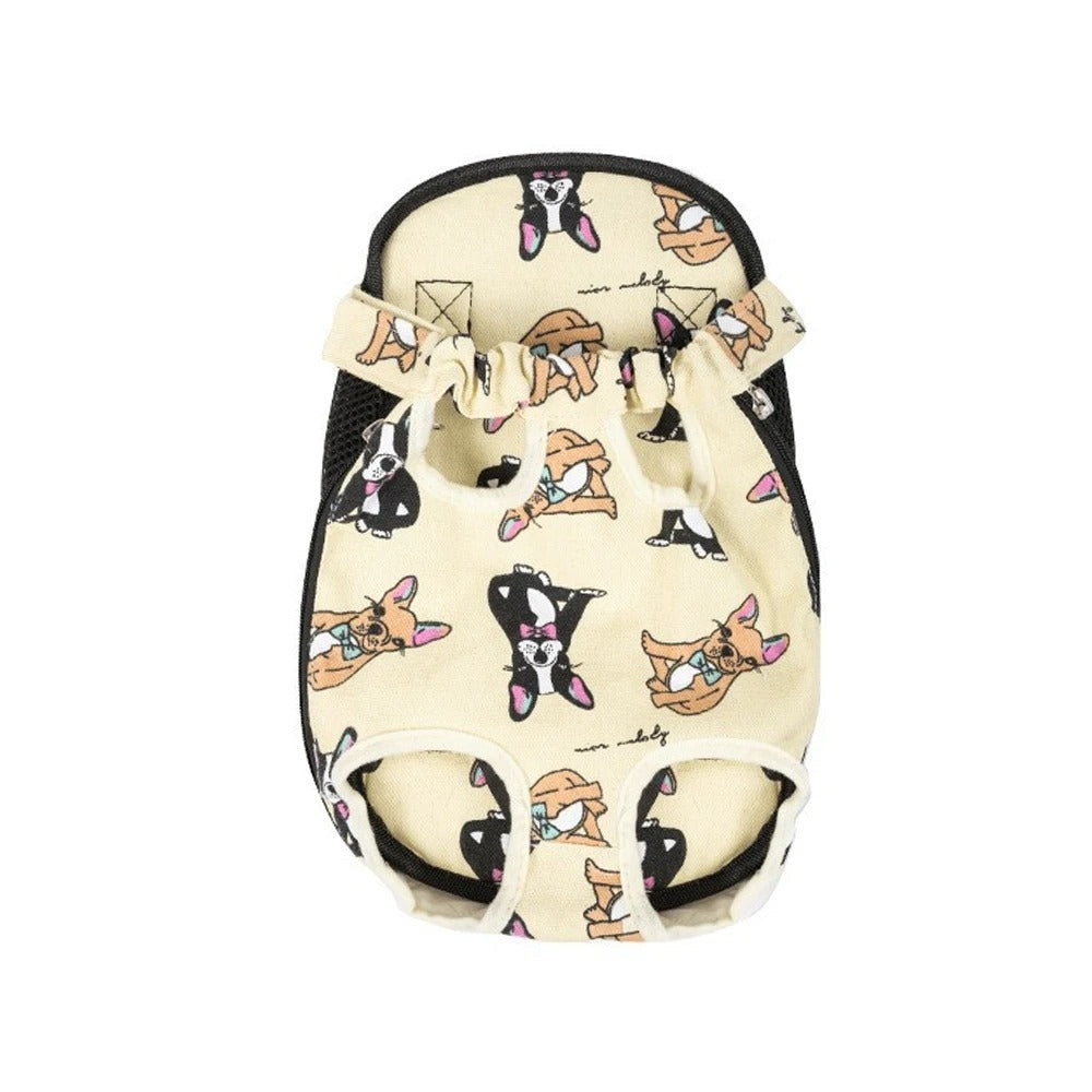 Dog carrier bag in purple check