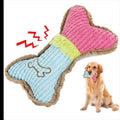 Plush bone squeaky dog toy