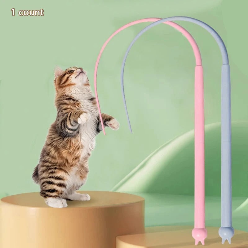 Interactive cat teaser wand in pink