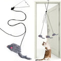 Self-hanging retractable cat toy