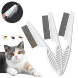 Stainless steel pet flea and de-shedding comb