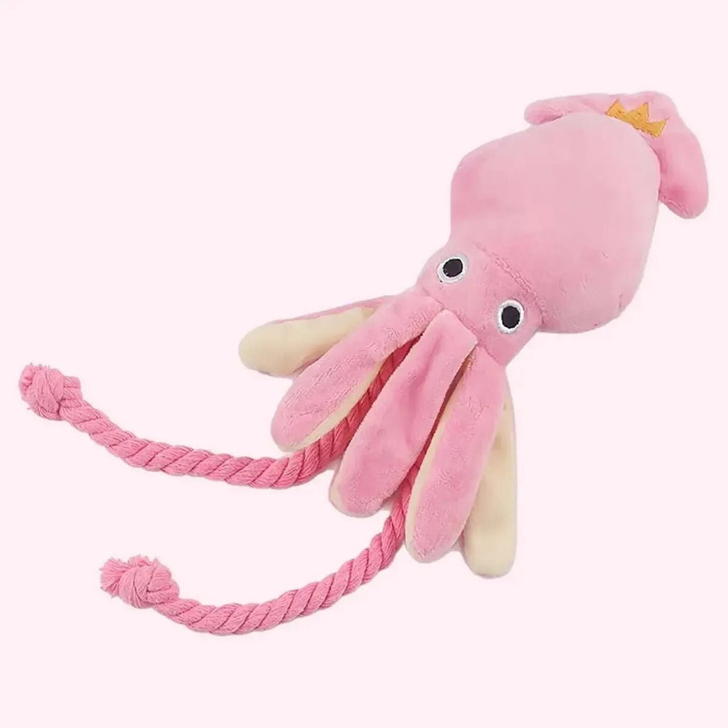 Octopus plush rope dog toy in assorted colours