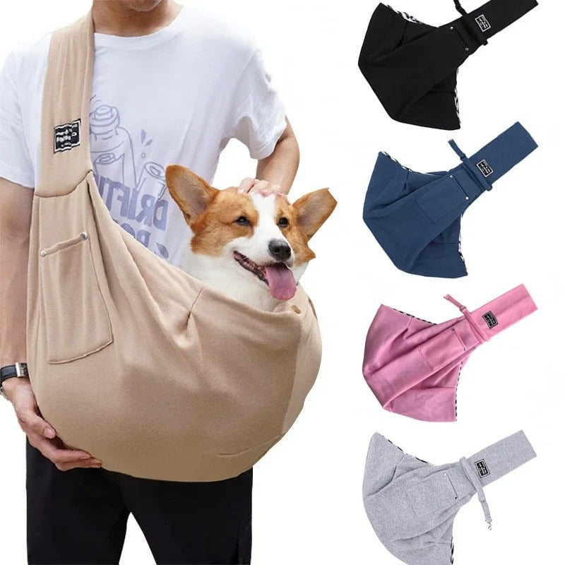 Small dog inside the comfort carrier bag