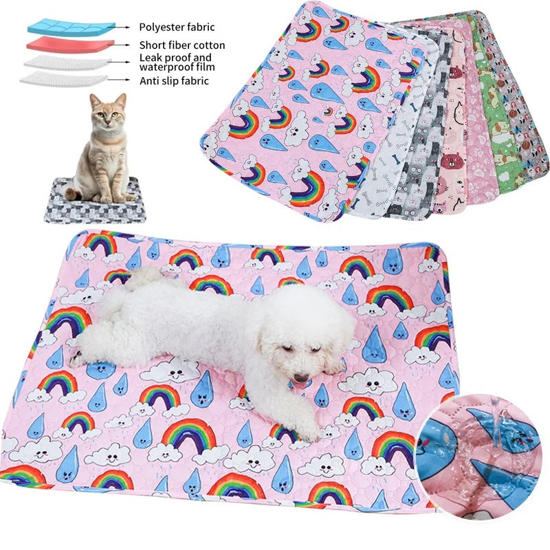 Puppy on the washable pet pee pad