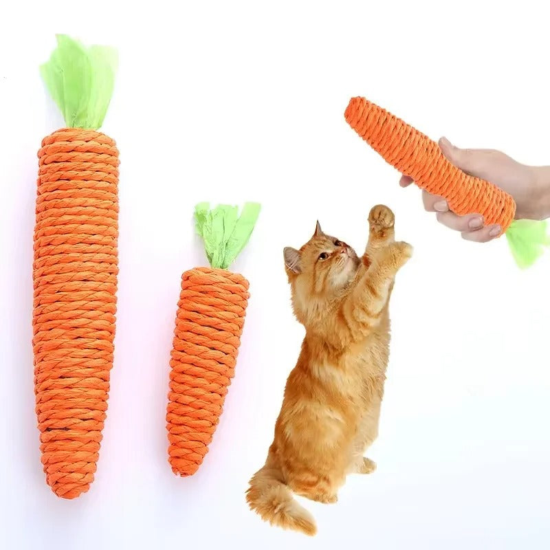 Carrot chew cat toy in two sizes