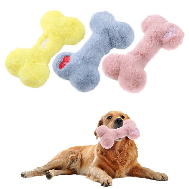 Love Bone plush squeaky dog toy
