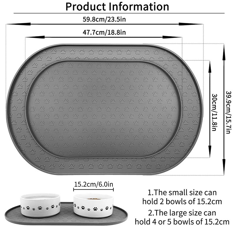 CleanFeast waterproof pet bowl mat shown in all colours