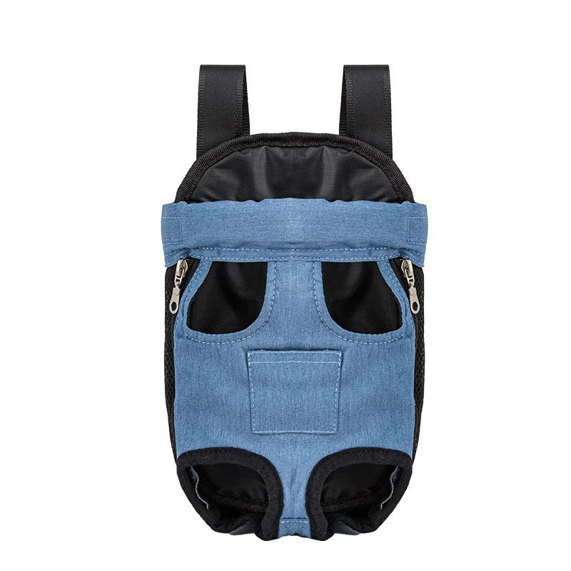 Dog carrier bag in blue check