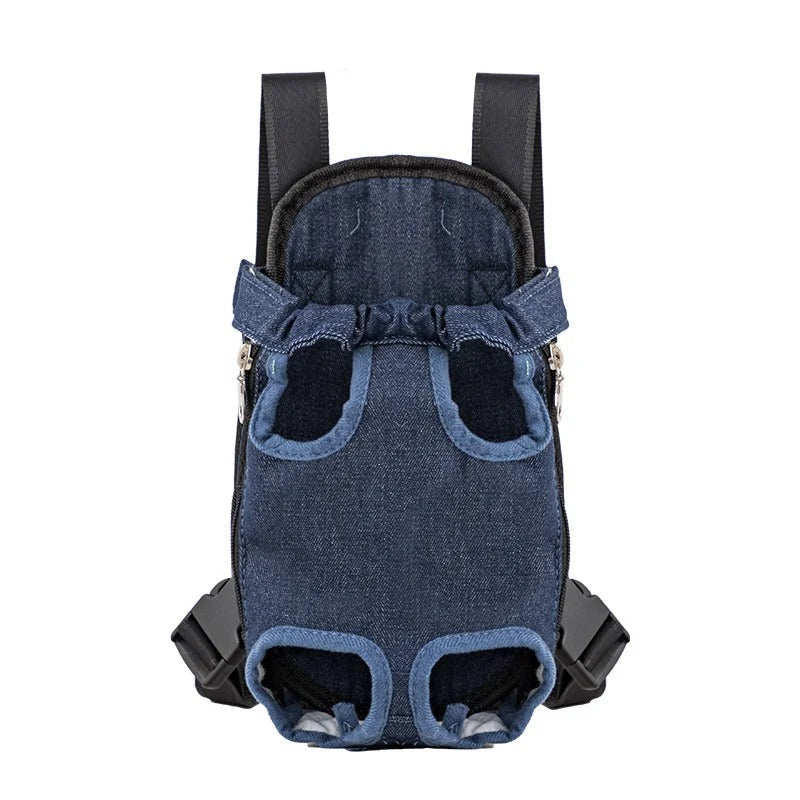 Safety tether inside the outdoor dog carrier bag