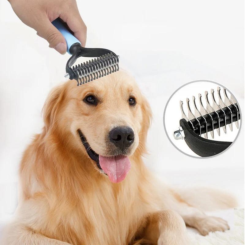 Dog grooming brush and fur remover