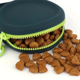 Portable silicone dog treat bag
