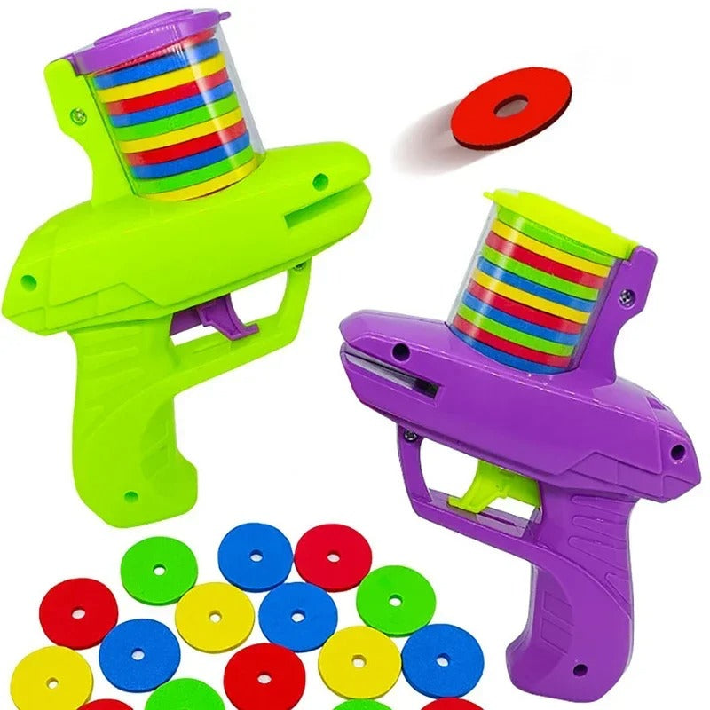 Cat chasing objects fired from the turnip launcher toy