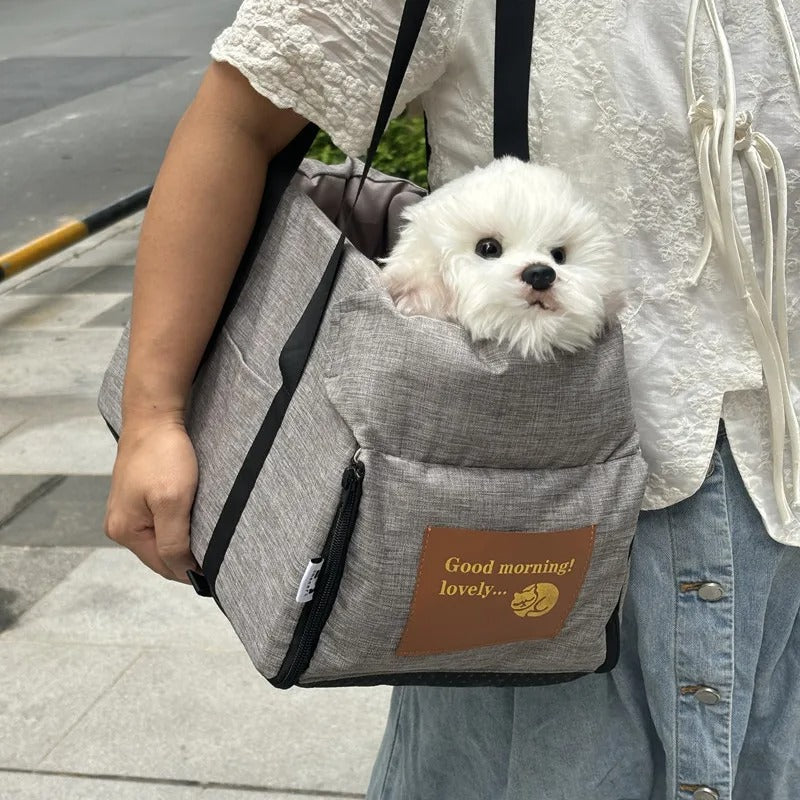 Dog car seat bed with raised sides