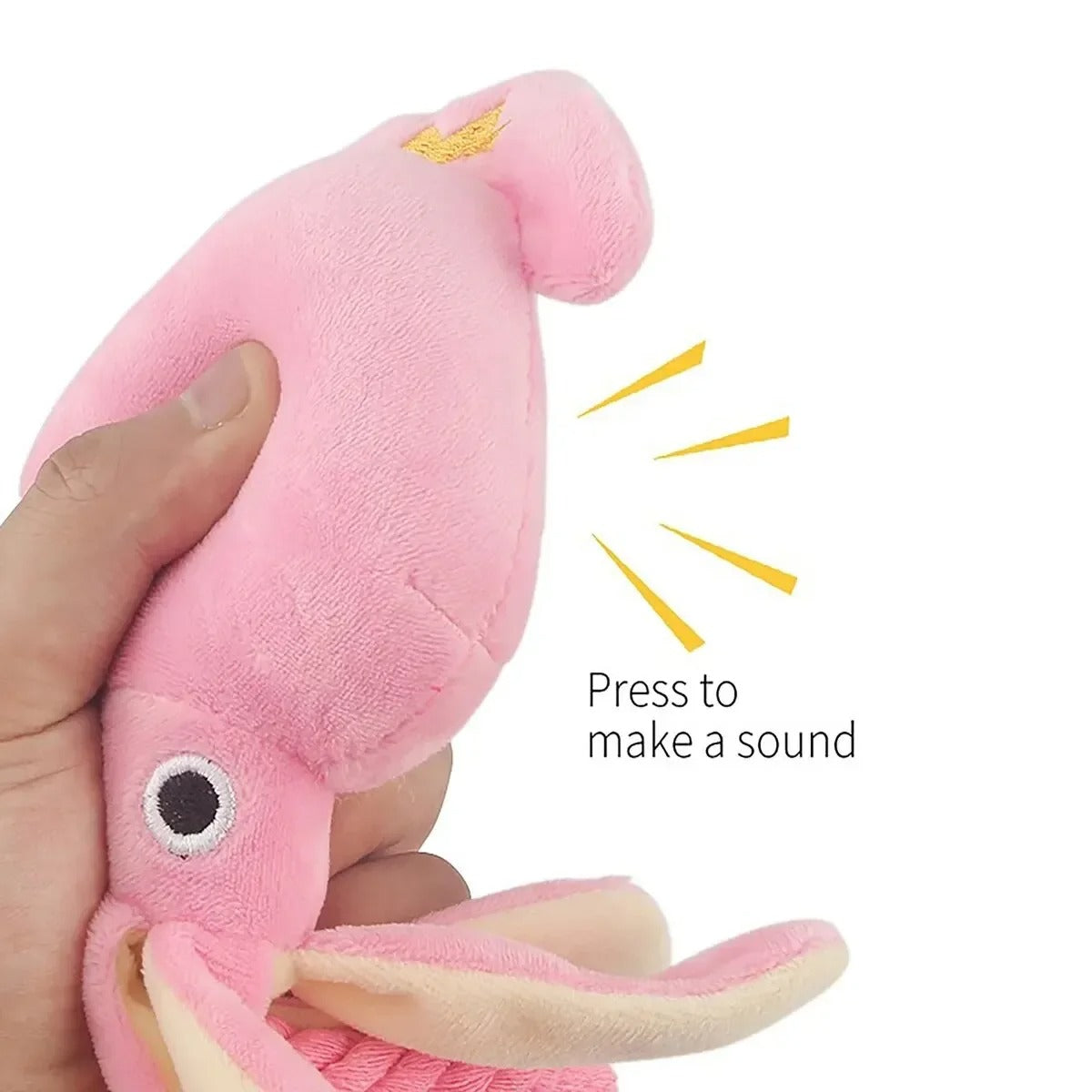 Close-up of the octopus plush toy face