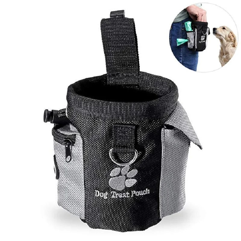 One-hand access on the portable treat bag