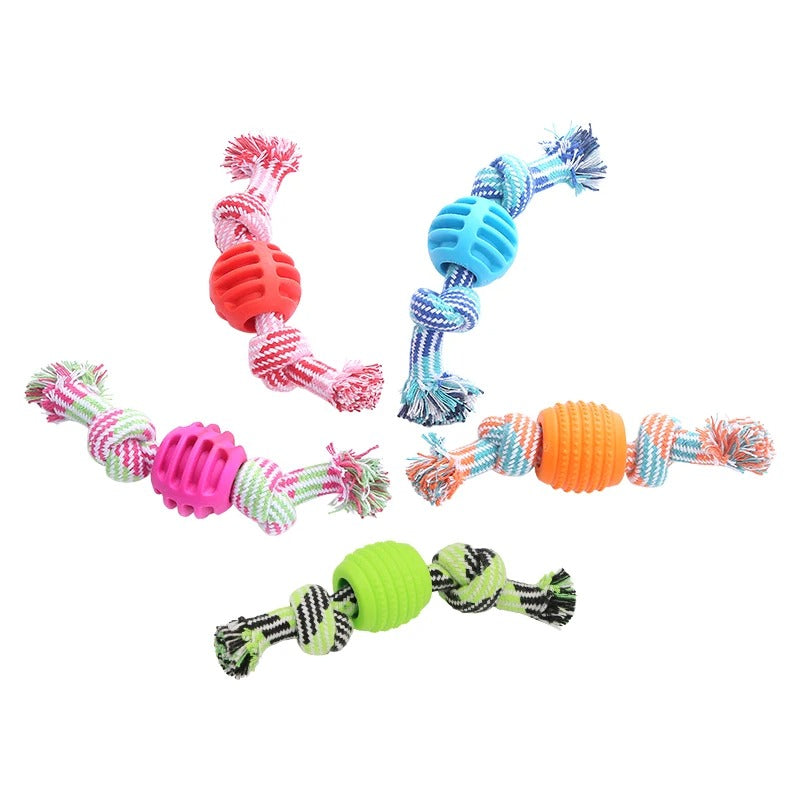 ToughRope dog toy in orange and green