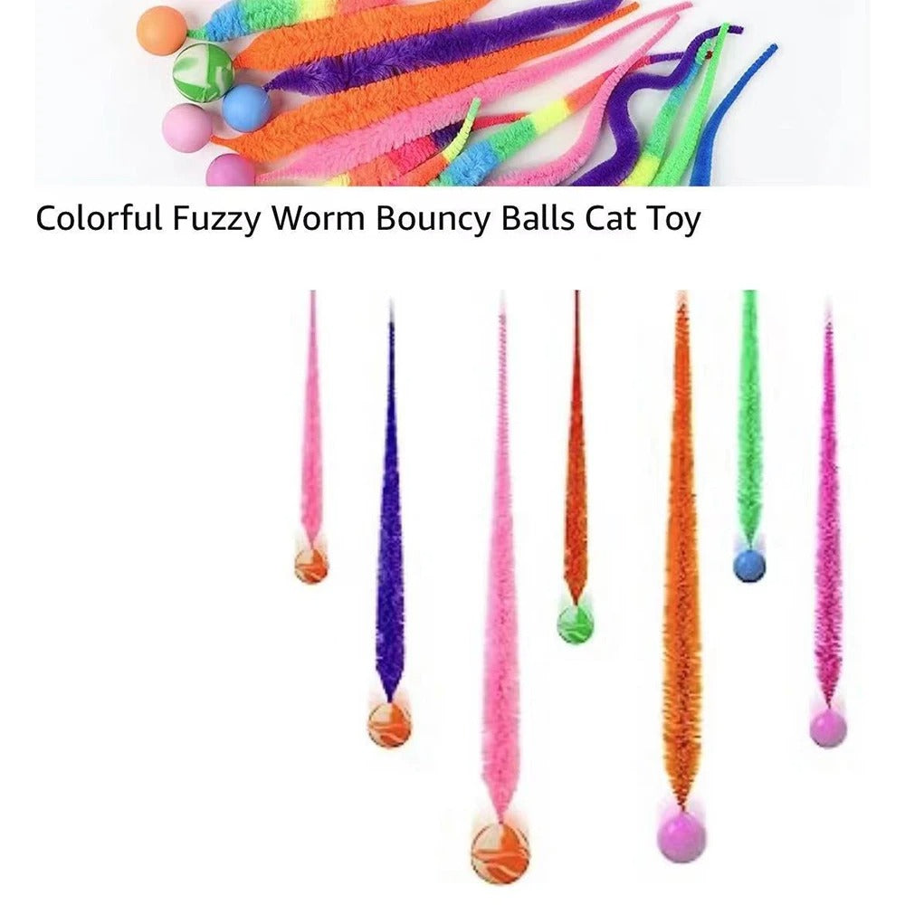 Tickle ball cat toy in bright colours