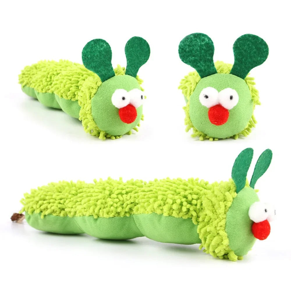 Textured surface of the caterpillar dental cat toy