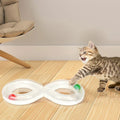Cat swiping at the spinning turntable toy