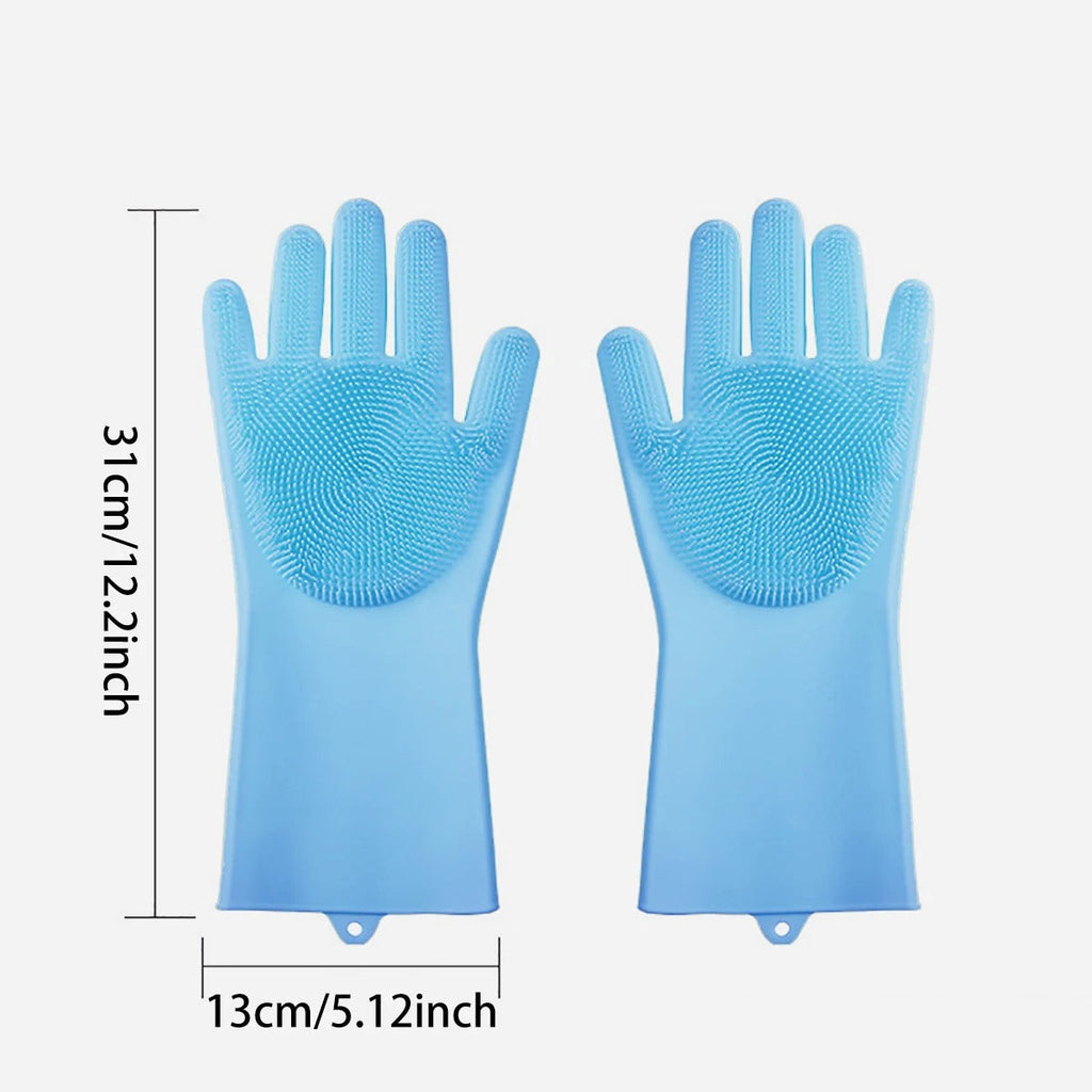 Pet grooming gloves in purple