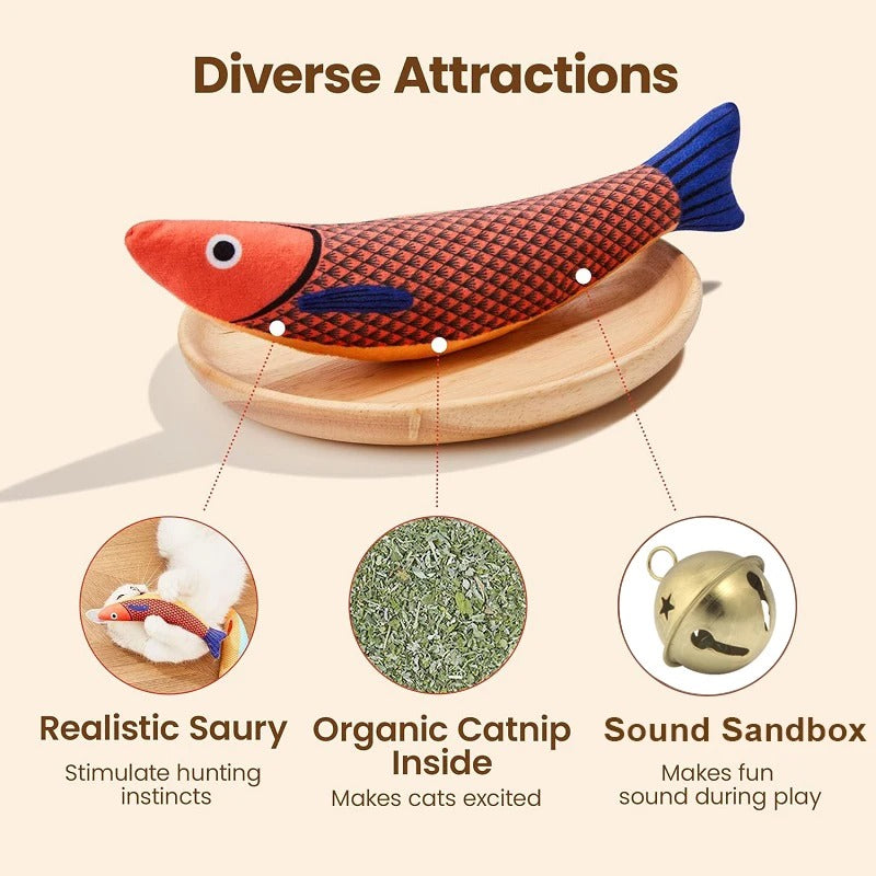 Catnip 3D fish cat toy design variety