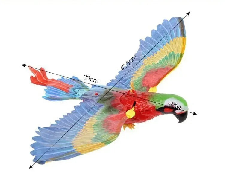Close-up of the flying bird toy wings