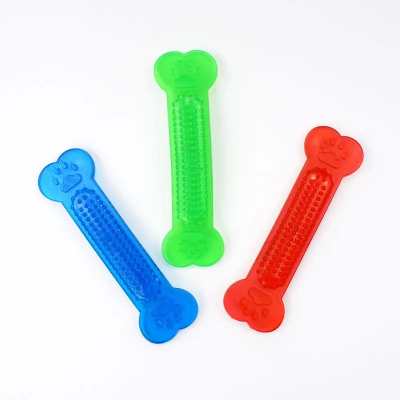 Textured surface of the rubber bone chew toy
