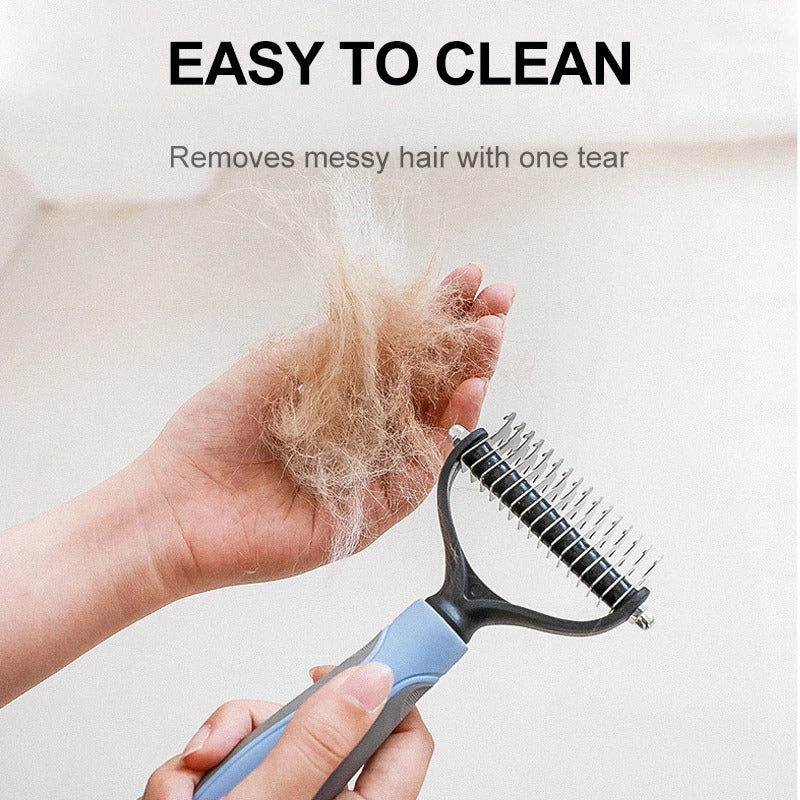 Dog grooming brush in grey