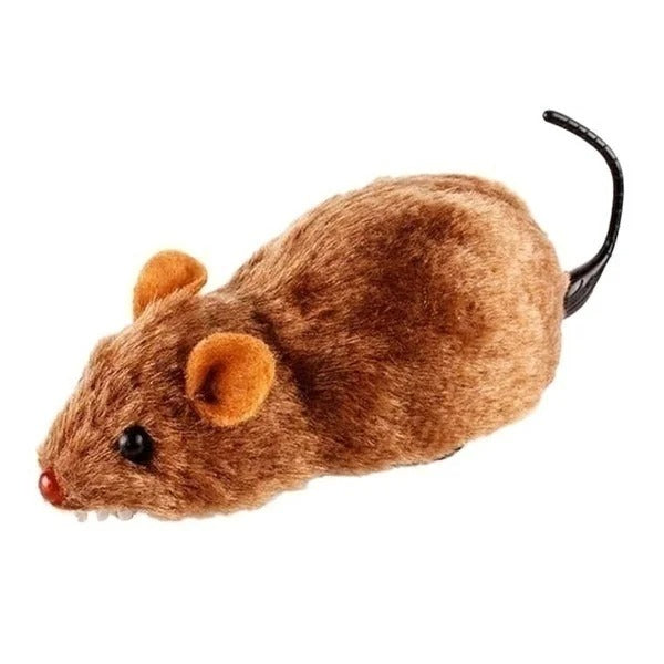 Close-up of the realistic plush mouse toy