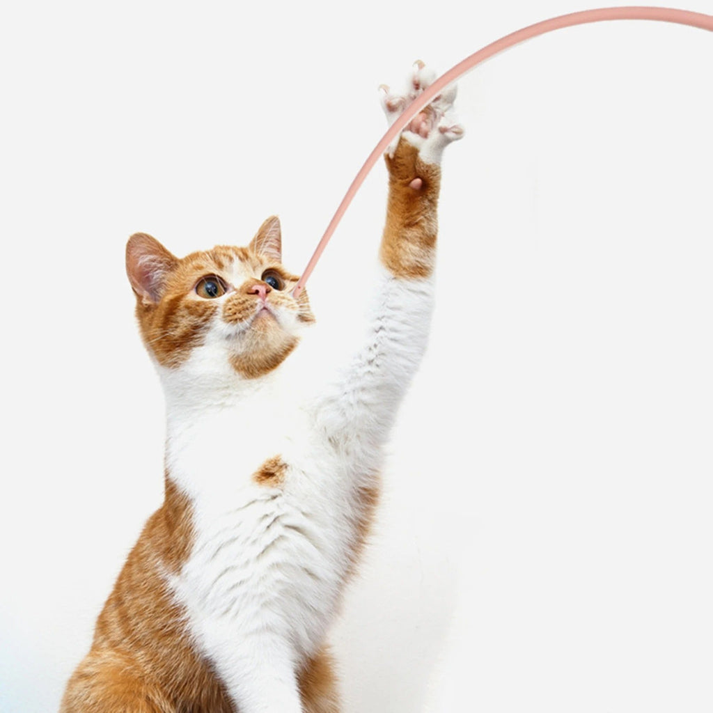 Interactive cat teaser wand in blue