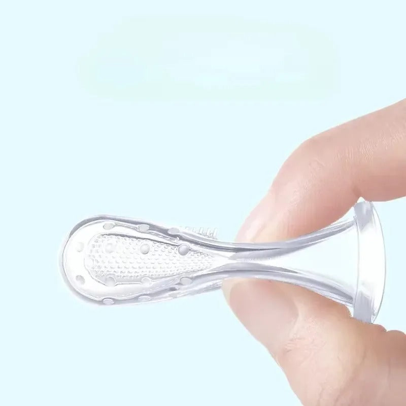 Soft silicone bristles of the finger toothbrush