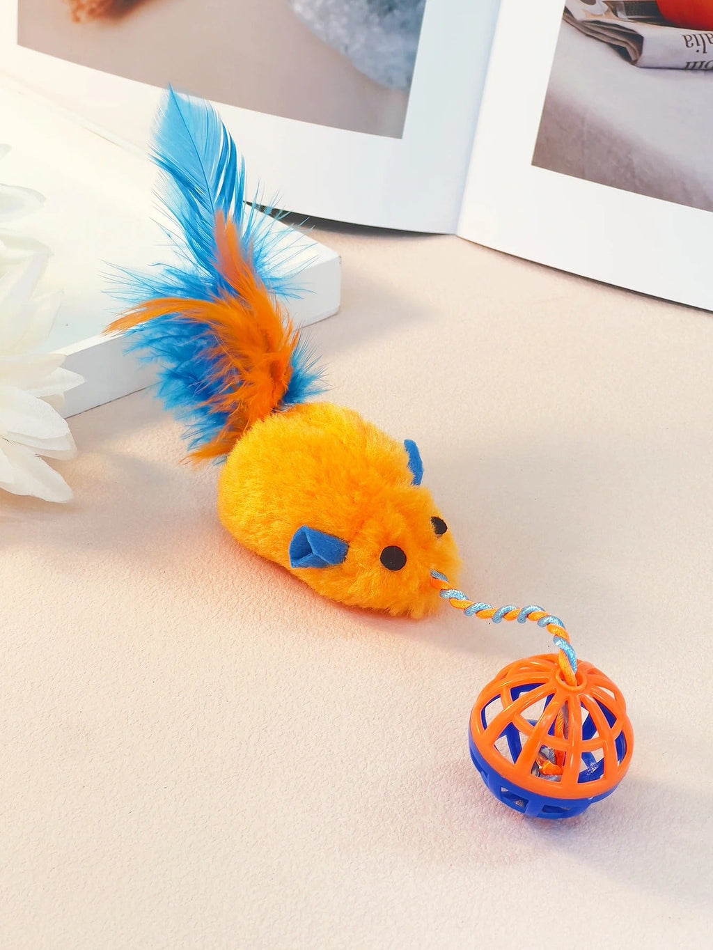 Close-up of the soft plush mouse