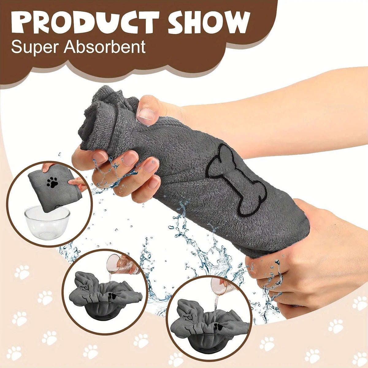 PawDry pet towel in dark blue