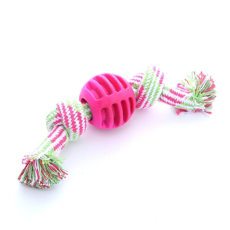 ToughRope dog toy in orange and red