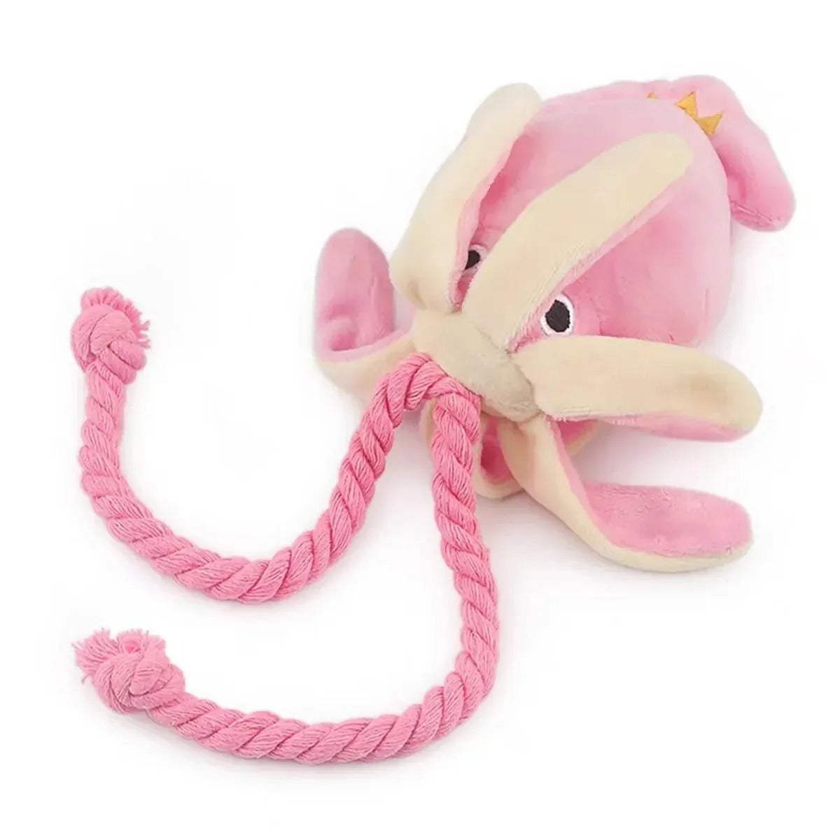 Cuddly octopus body of the plush dog toy