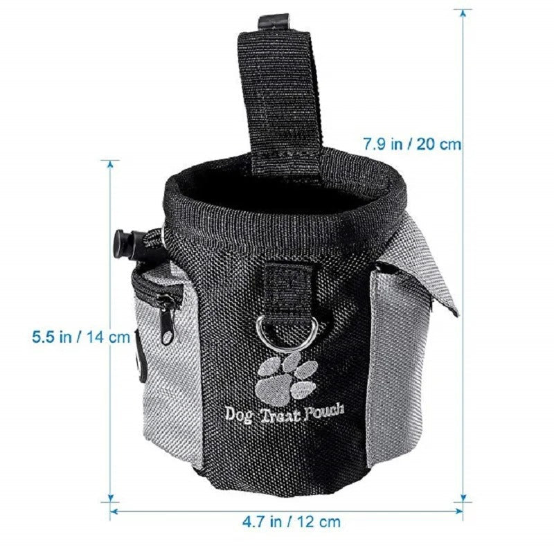 Secure closure on the portable dog treat bag