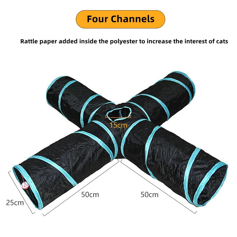 Cat tunnel folded flat for storage