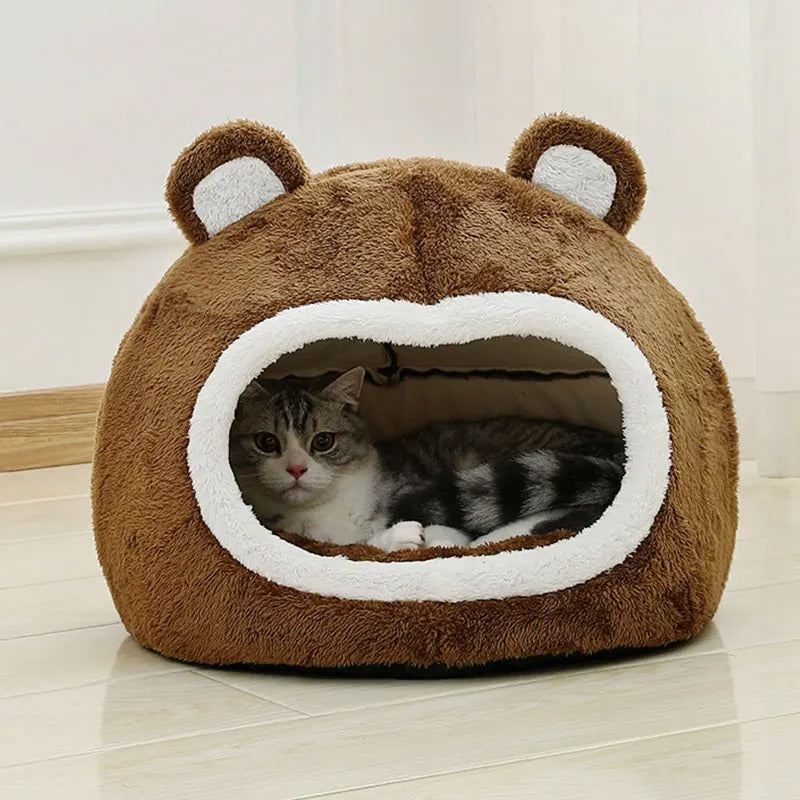 Removable cushion in the CuddleCat cat house