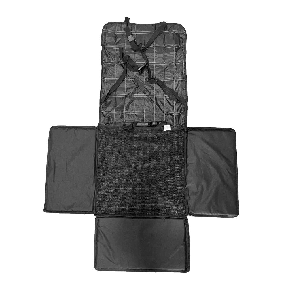 Pet car seat protector in grey with bone print
