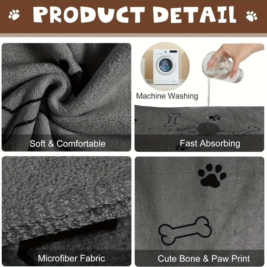Drying a dog with the PawDry microfibre towel